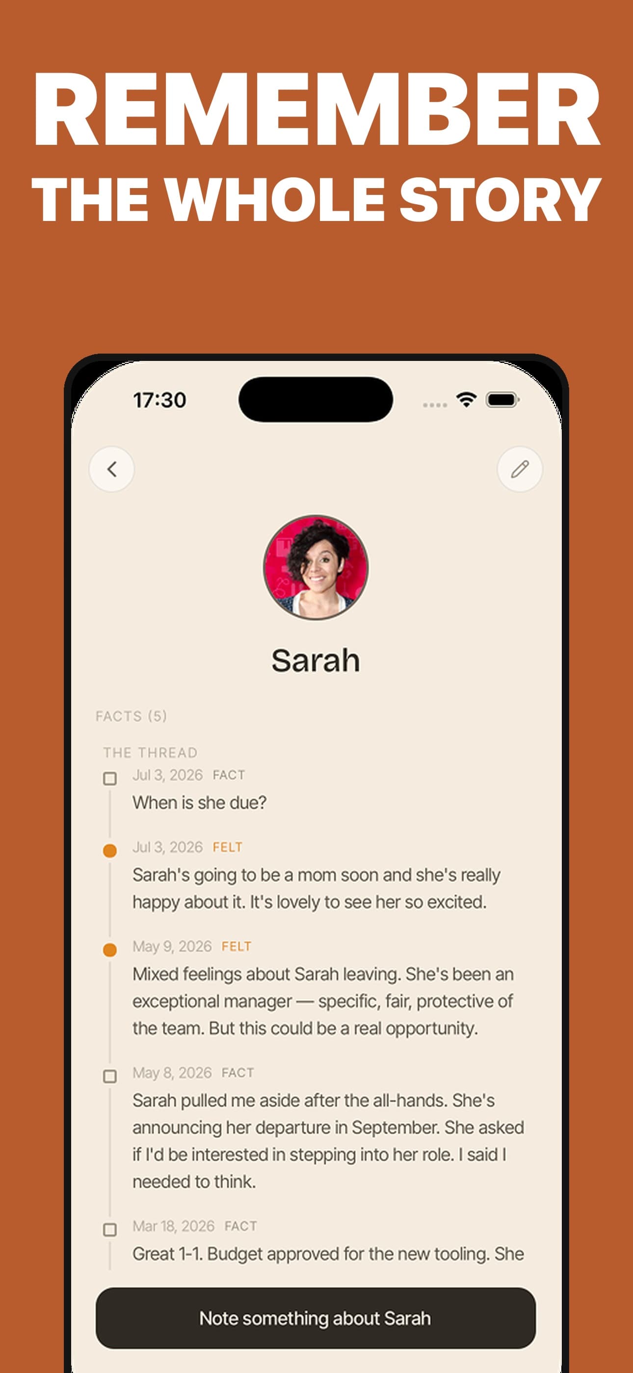 Kept app — the story of a relationship over time